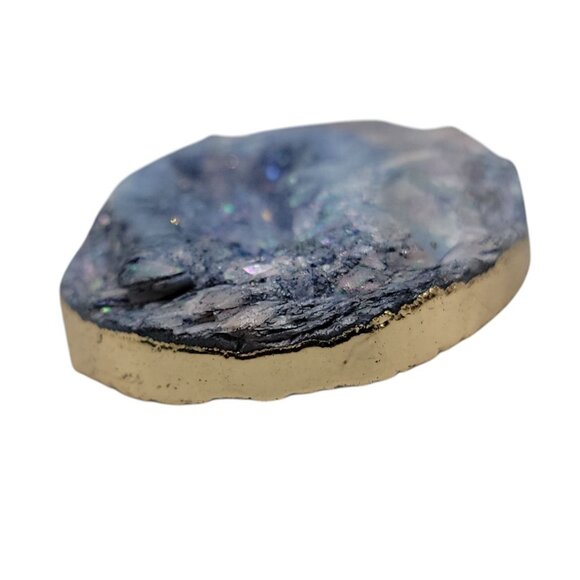 Blue Galaxy Druzy Quartz Chunk Pendant Natural Semi-Precious Gemstone Stunning - Picture 3 of 11